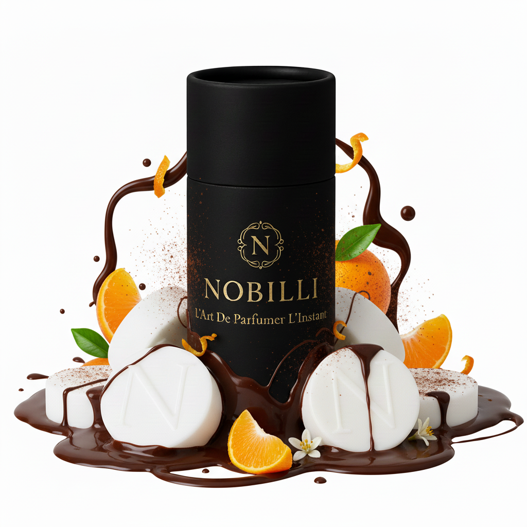 Boîte de 6 fondants parfumés "Chocolat Noir et Orange"