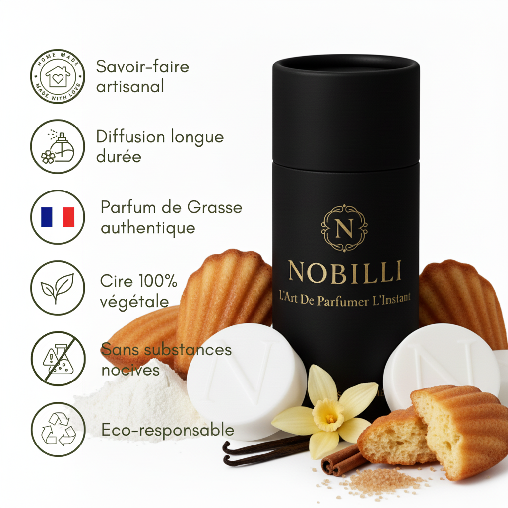 Boîte de 6 fondants parfumés "Madeleine Gourmande"