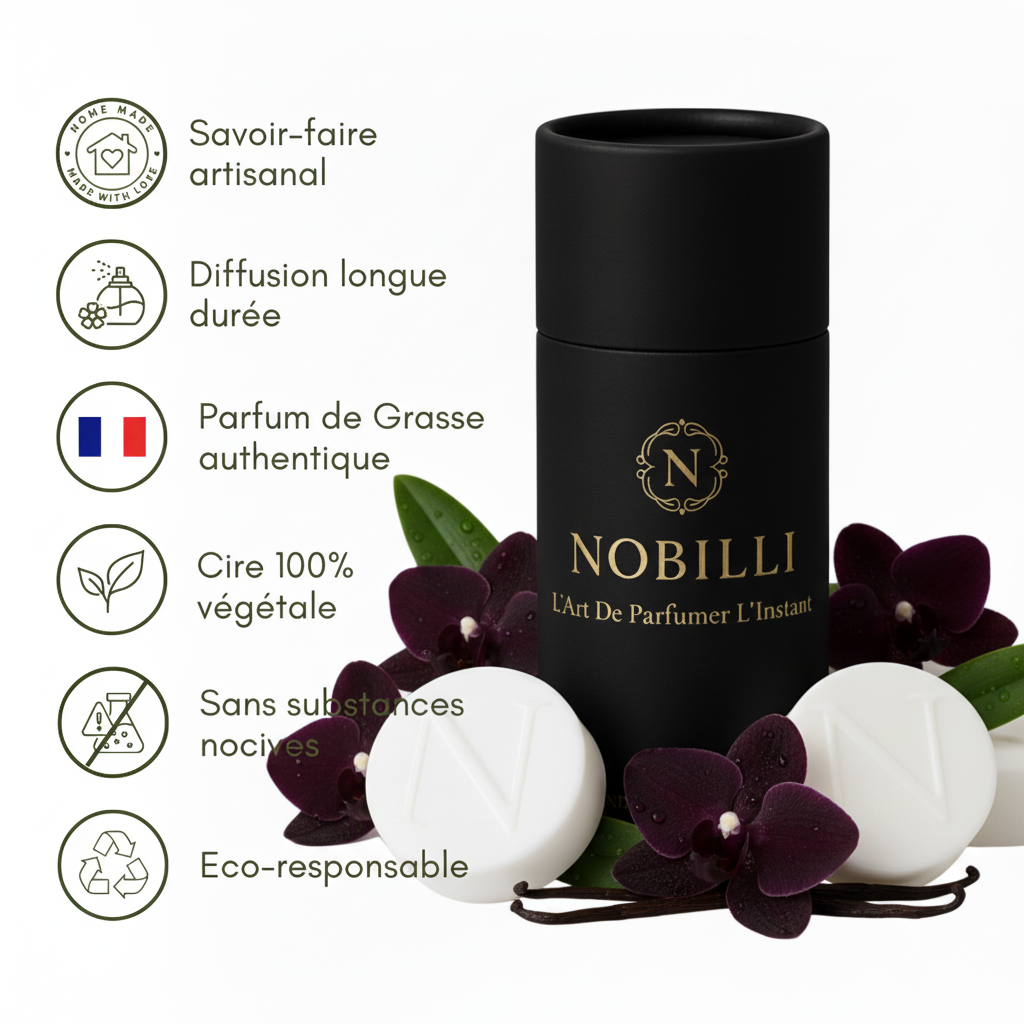 Boîte de 6 fondants parfumés "Orchidée Noire"