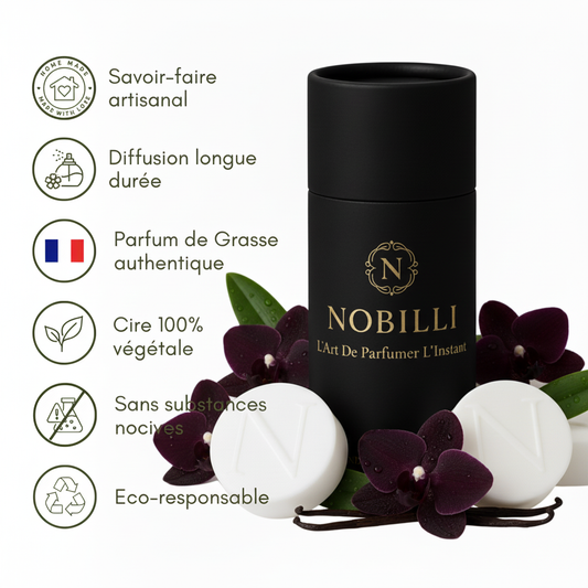 Boîte de 6 fondants parfumés "Orchidée Noire"