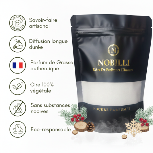 Sachet de 250g de poudre parfumée "Châlet en Laponie"