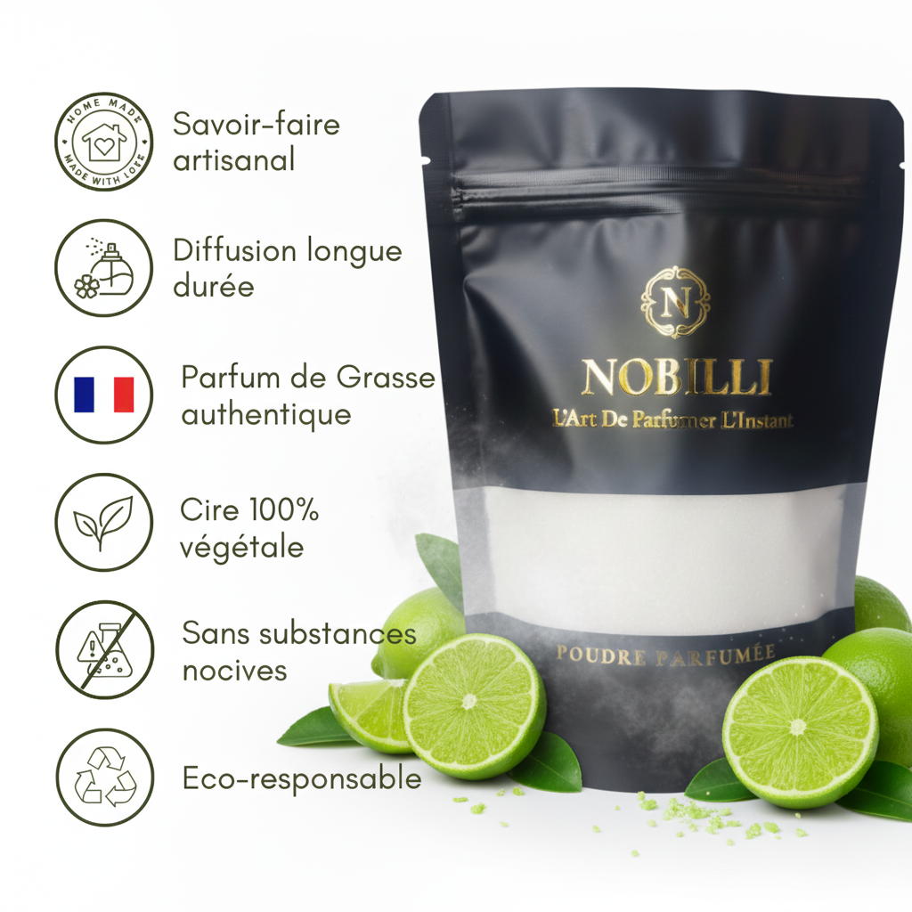 Sachet de 250g de poudre parfumée "Citron Vert"