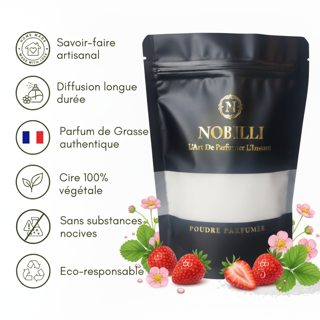 Sachet de 250g de poudre parfumée "Fraise"