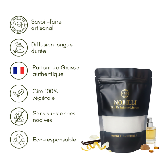 Sachet de 250g de poudre parfumée "Adoucissant Intense Sunburst", inspiré de l'adoucissant Comfort Intense Sunburst