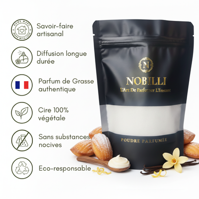 Sachet de 250g de poudre parfumée "Madeleine Gourmande"