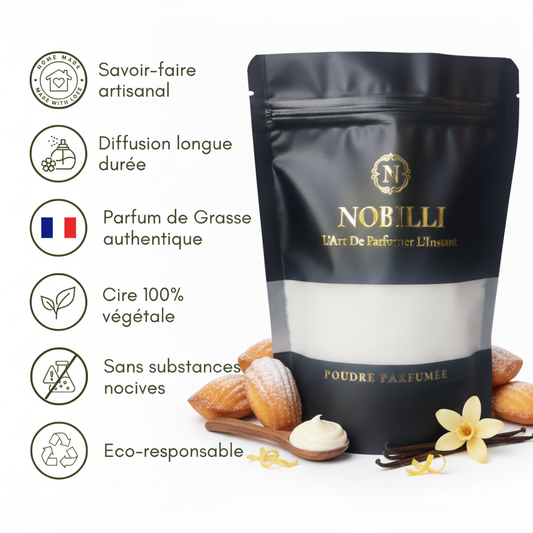 Sachet de 250g de poudre parfumée "Madeleine Gourmande"