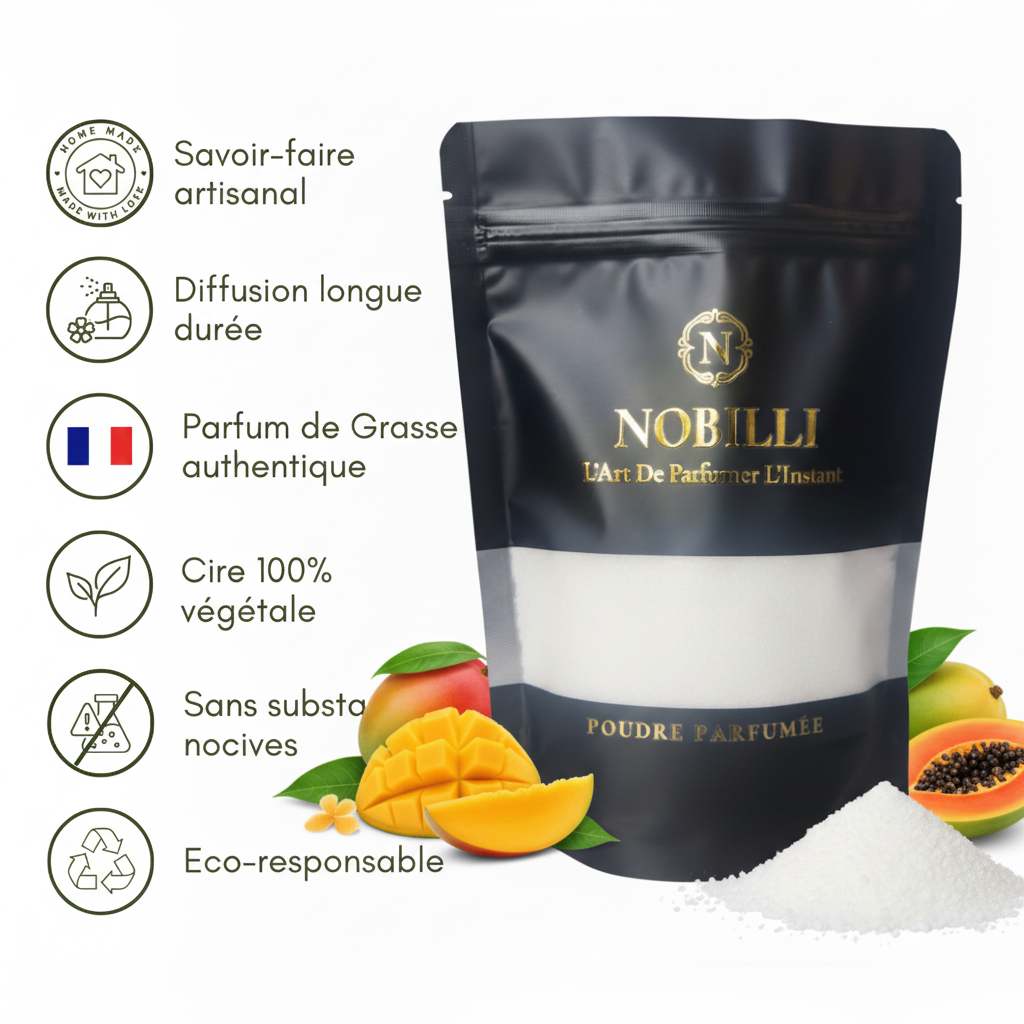Sachet de 250g de poudre parfumée "Mangue Papaye"